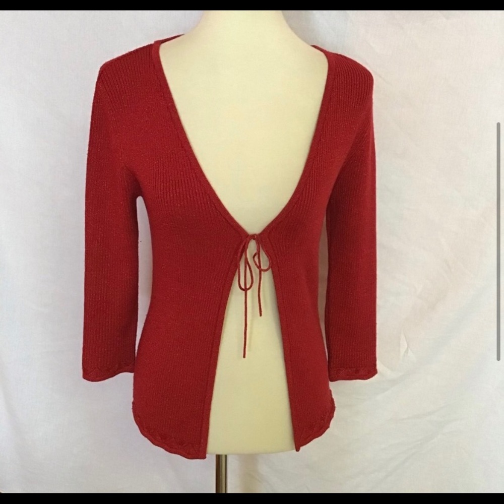 Retro Y2K red sparkly beaded cover up - Picture 2 of 6